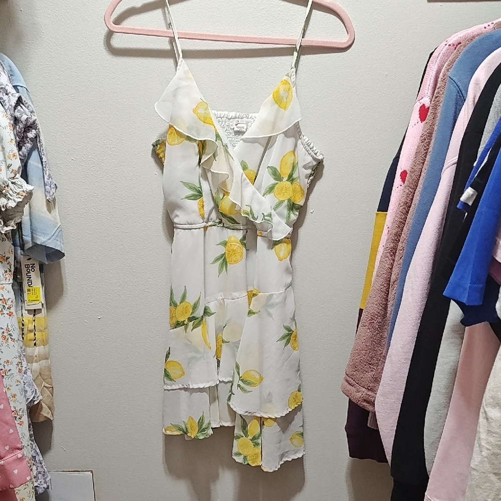Lemon Print Ruffle Dress